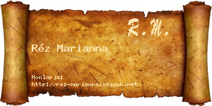 Réz Marianna névjegykártya